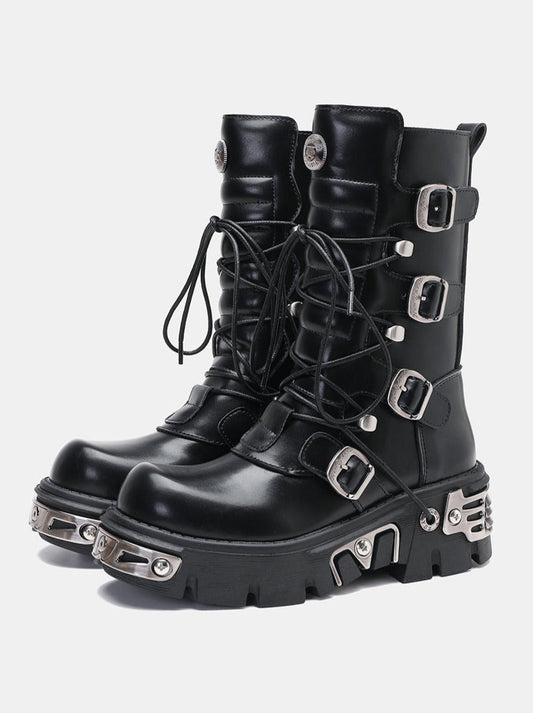 プラットフォームパンクメタルロックブーツレトロ