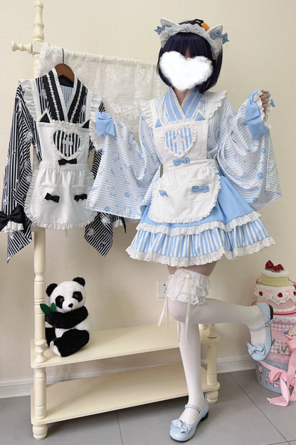 ロリータメイドの日本の医療ストライプ