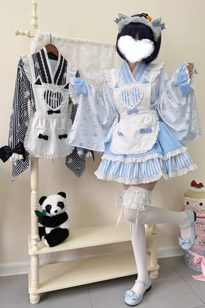 メイドロリータ日本の医療ストライプ