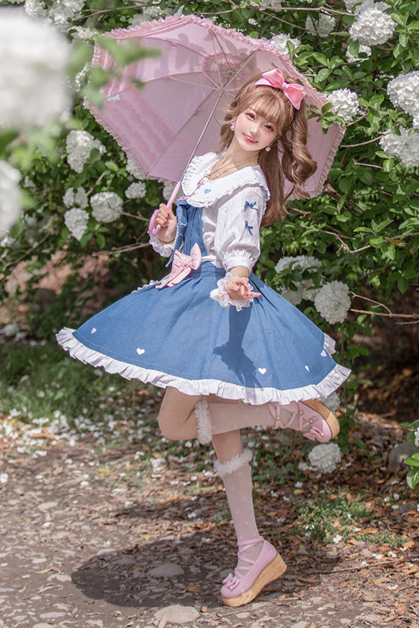 + デニムエプロン ロリータインナーウェア ジャンパースカート ライトドール 生