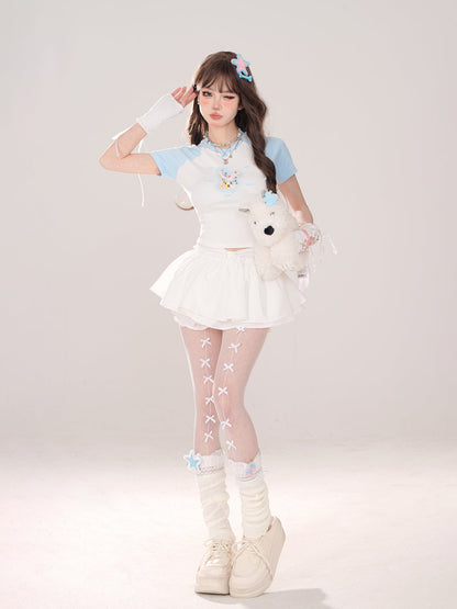 バニーショートラグランキュートTシャツ