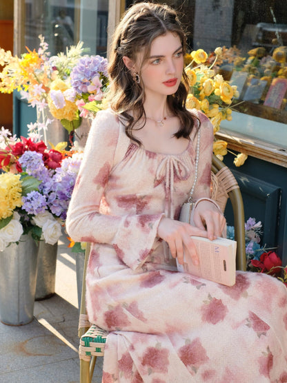 Rose Lace Flower Fairy Dress Print French