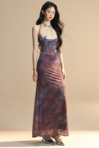 Eng anliegendes One-Shoulder-Spitzenkleid