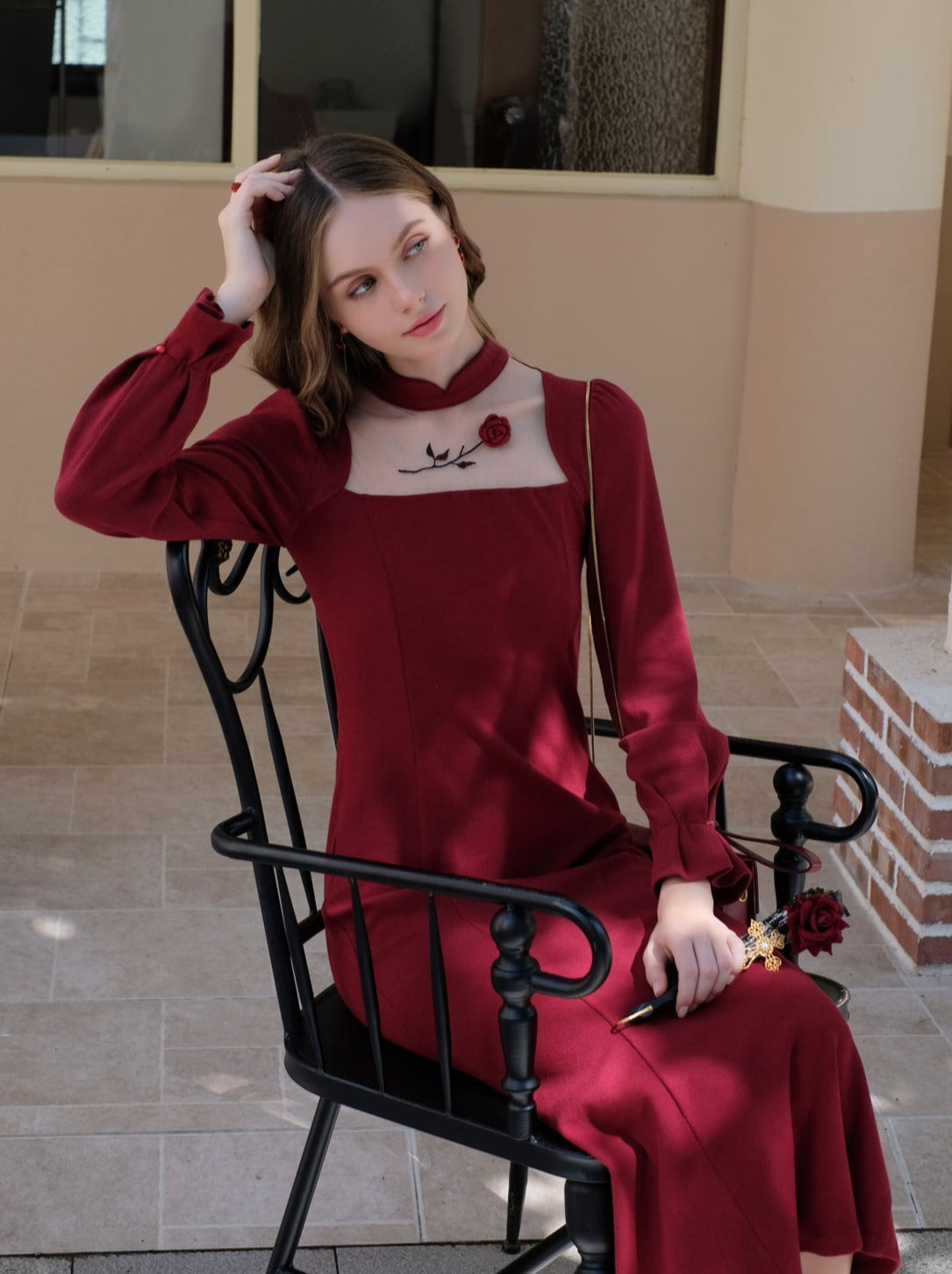 ローズクイーンシティレトロフォグチャイナドレス