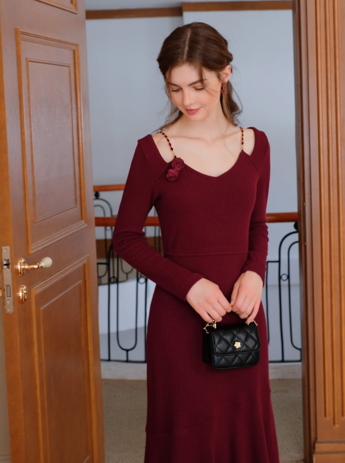 キャミソール ローズ ローズフラワー クイーン ドレス カーディガン