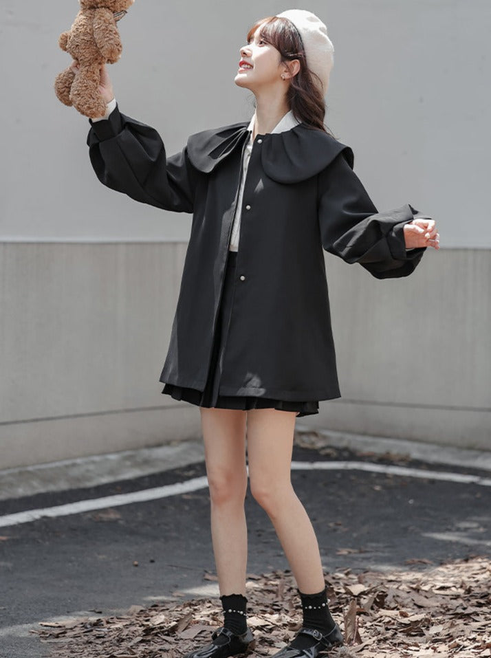 Preppy Coat Cape French Trench Style