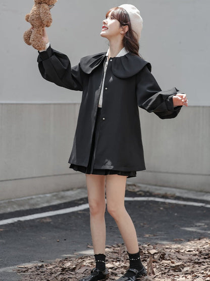 Preppy Coat Cape French Trench Style