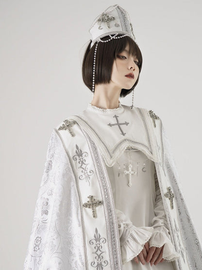 White Cross Moon Lolita Pure Dress