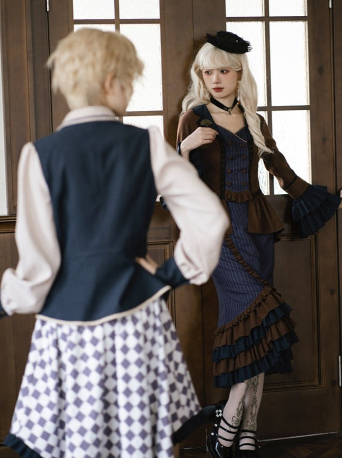 Setup Steampunk Lolita Print Fishtail Embroidery