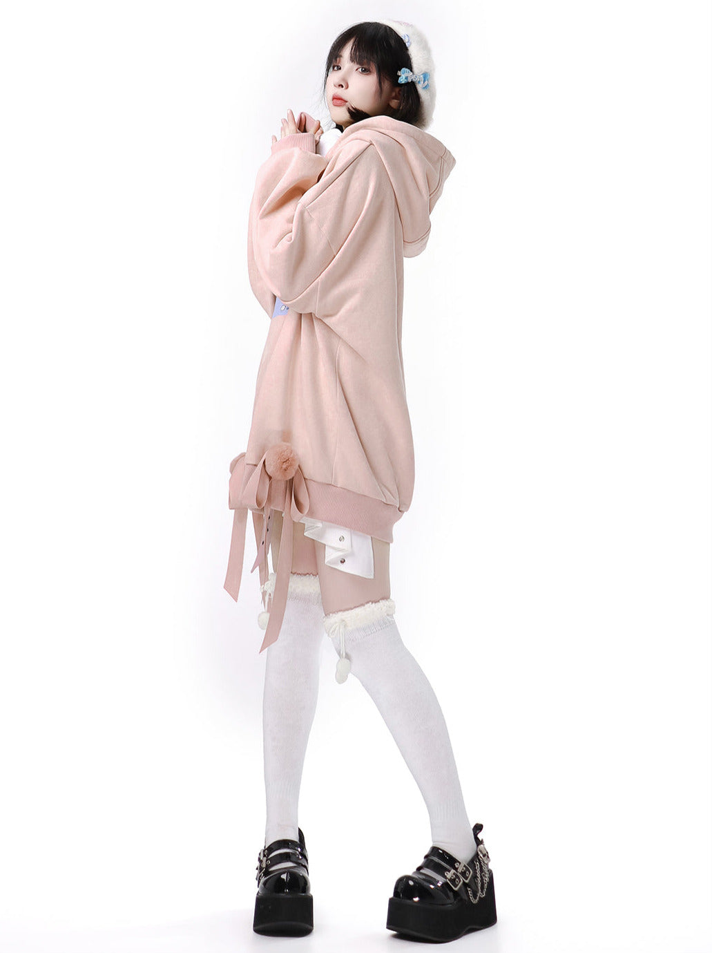 Plus Bell Bed Pink White Ball Ribbon Parker