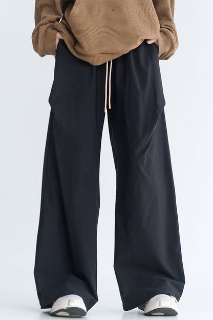 ミニマリストカジュアルワイドレッグパンツ