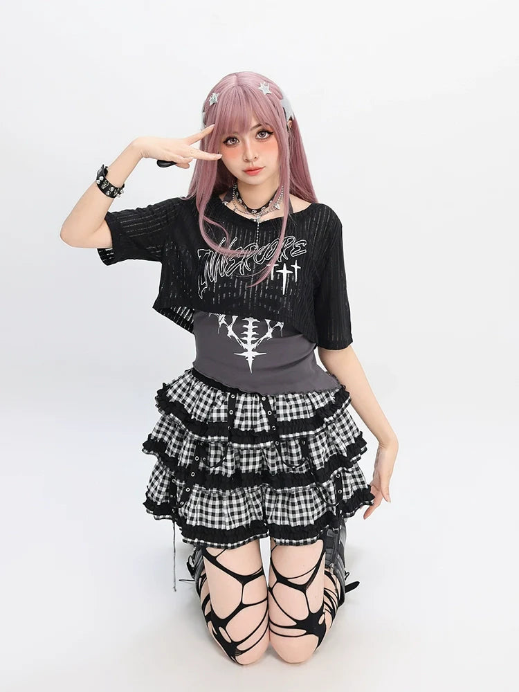 and Y2K smock Light skirt vest Asian