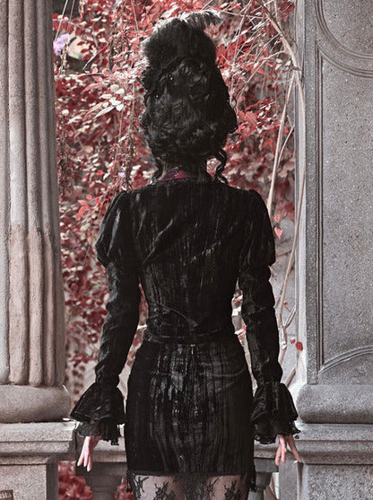 Kurze Gothic Spinnenjacke aus Samt