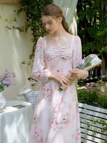 ドレス 花柄 レトロ エレガント