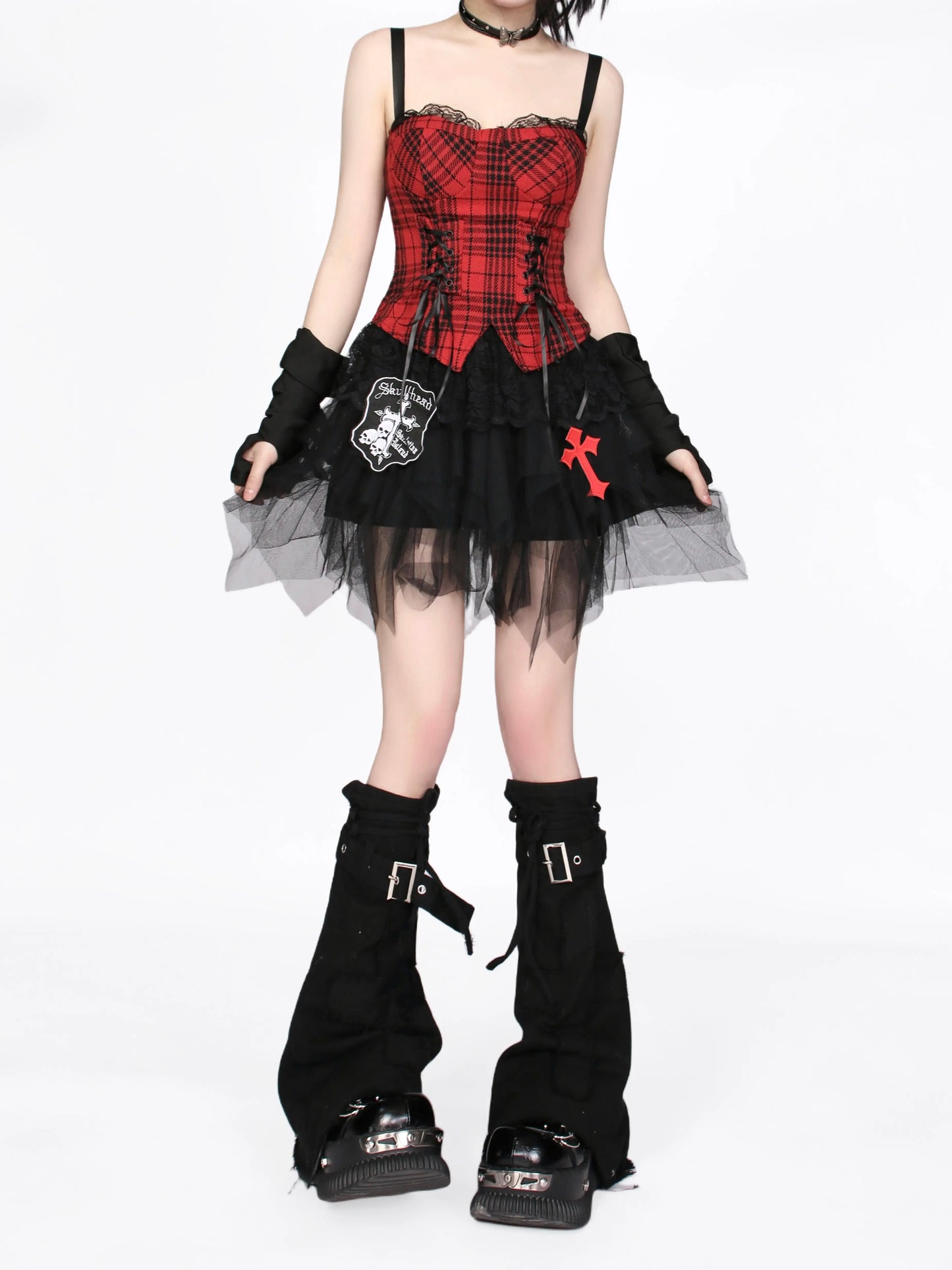 Tulle Girl Cake Skirt Rock Gothic Red + Camisole