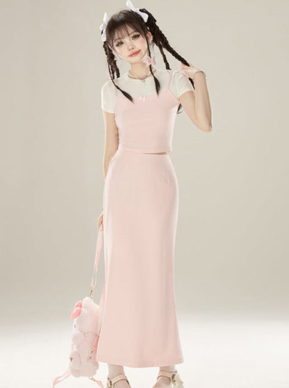 Süßes Camisole Baby + Rock Lang Rosa