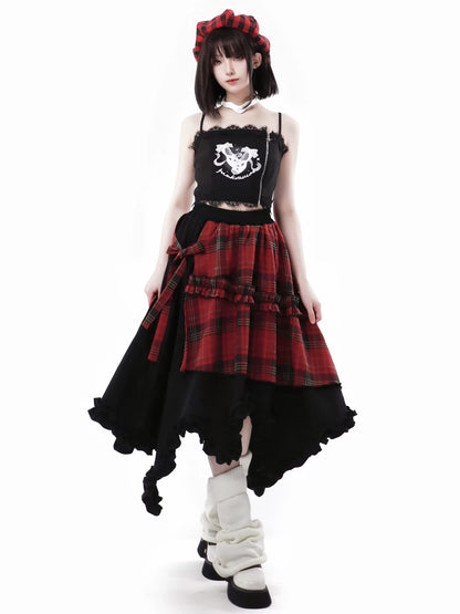 Lace Hoodie Black Stout Double Knit + Cherry Zip