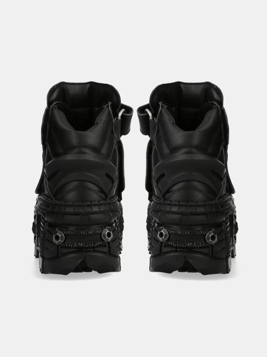 Shoes Sole Dark Tank Punk Leather Retro Style Platform