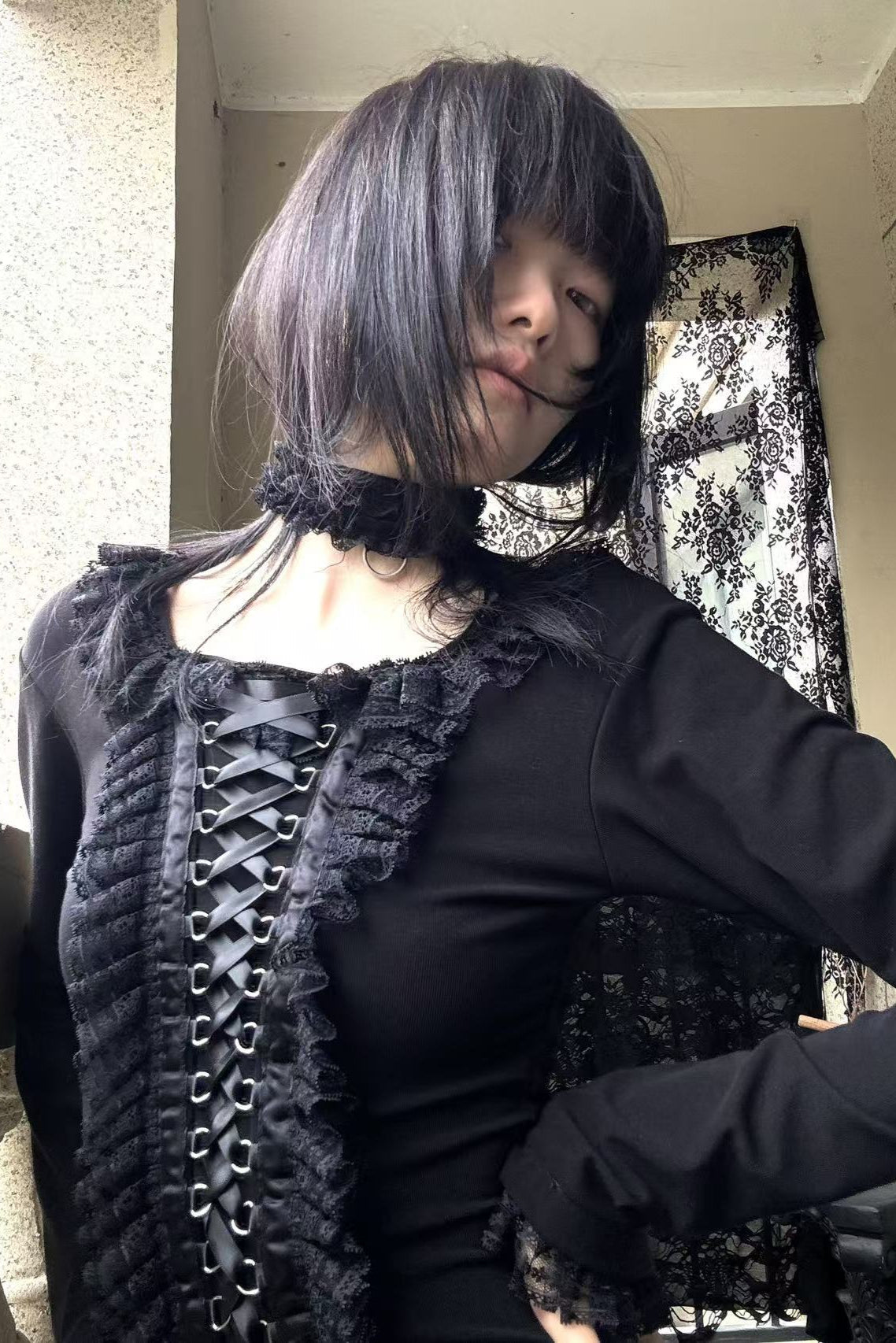 シャツ パンプキン レース ボトム パンツ ベルベット