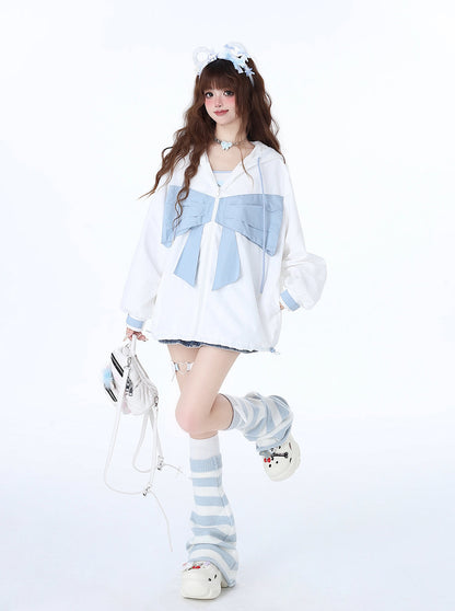 Neighborhood Angel Hoodie Ribbon Loose the Zip Mist in