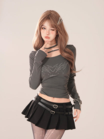 Slim Fire Heart Tops