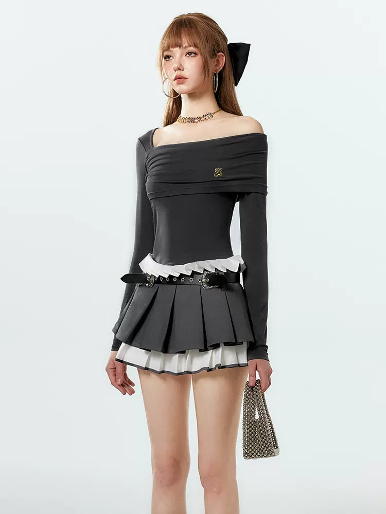 Asymmetrisches Off-Shoulder-Top