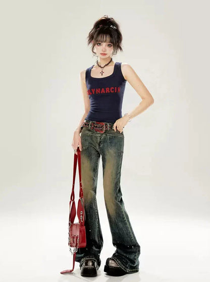 American Letter Print Top Tank