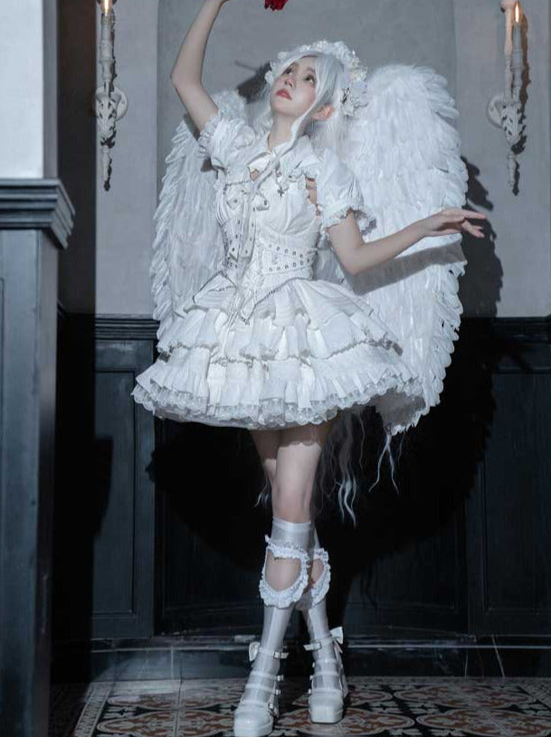 Kleid Kurz Kreuz Vertrag Sweetheart Gothic