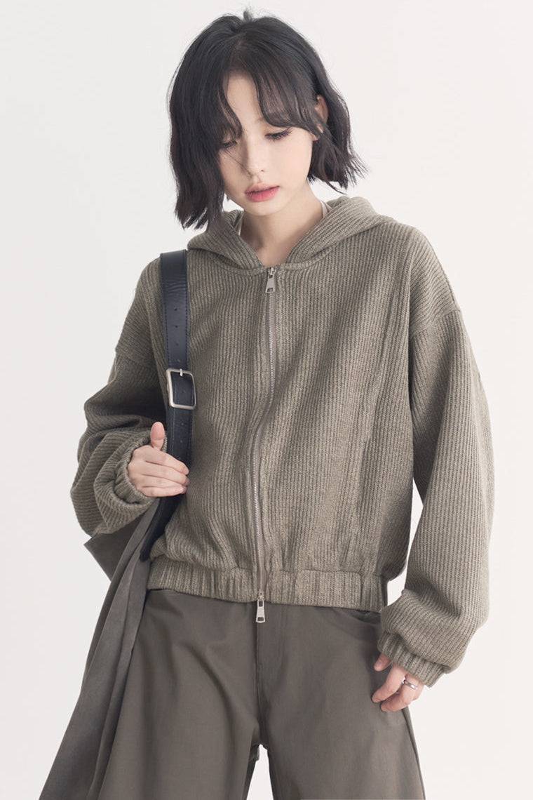 ジャケット グラビティ ソリッドモデル ミュージアム 多用途 ショート 春/秋 カラー レディース ウール - トップス フード付き