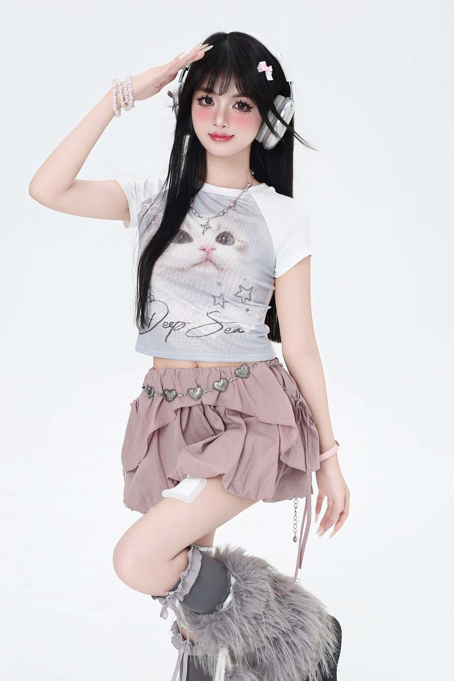 Drawstring One-Shoulder Skirt Top 3-Style