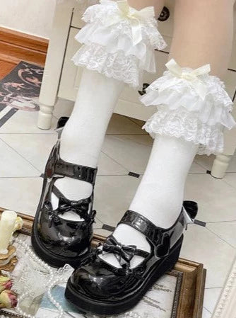 Round Lolita Shoes Ribbon Toe Platform