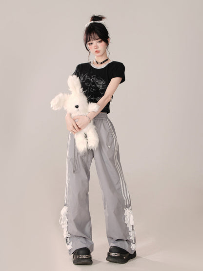 Schwarze Oberteile mit kurzem Design von Little Short Angel