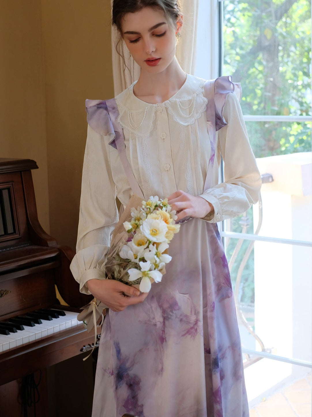 Farbdruck Öl Französisch Rüschen Rock Strap