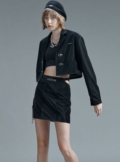 レザースーツジャケットショート