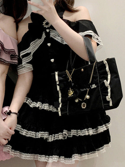 Landmine Off -Shoulder Lace Shirt