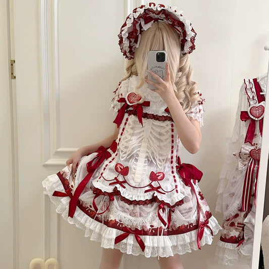Strawberry Bone Sweet Doll Lolita OP & JSK Dress