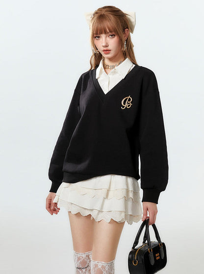 Mint Knit Loose Logo One-Point Cool