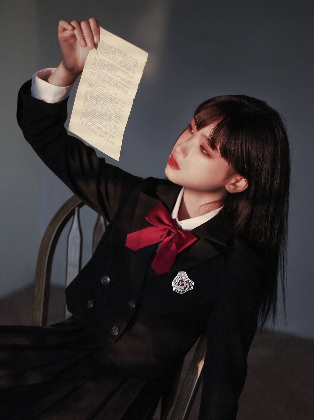 シャツジャケット ホワイトドレス ブラック プリンセス ショート プリーツスタイル カレッジ Vネック