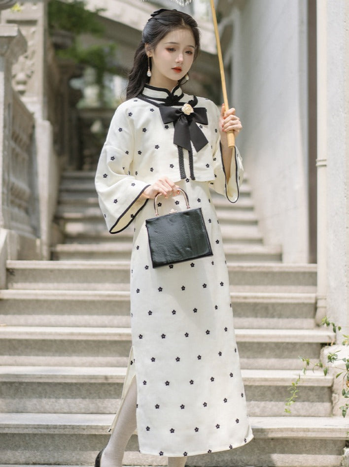 Cardigan Style Little Chinese Dress Fragrance