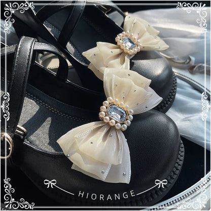 Handmade Lolita Shoe Clips - Removable Bow Shoe Flower