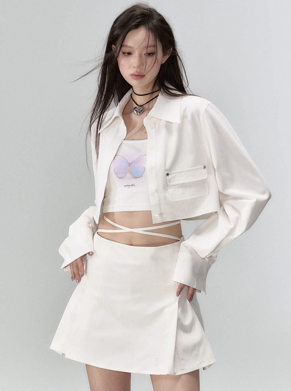 Fashionable Skirt Two-piece Jacket Coat + Short