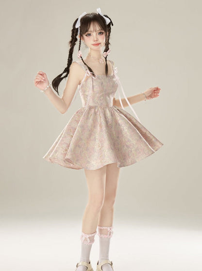 Suspender Dress Heavy Satin Jacquard