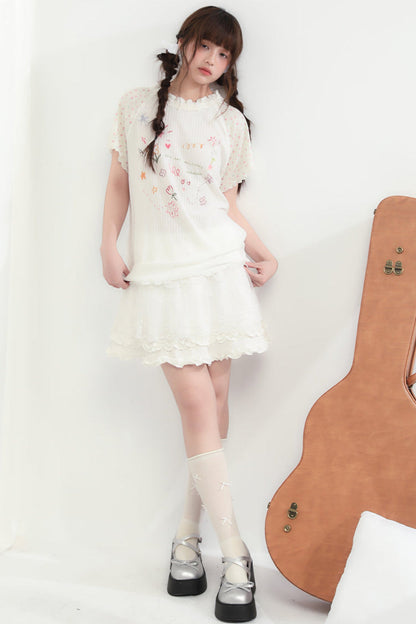 ラウンドフローラルトップネックハート