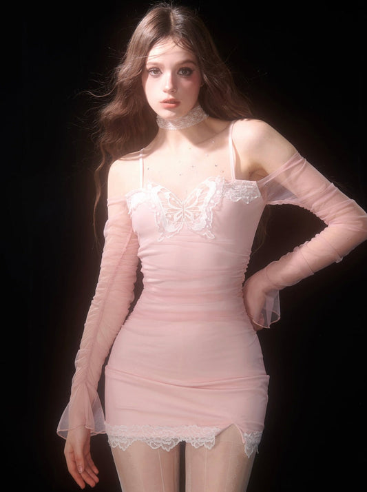 ドレスショルダーヒップバッグフィットスリムワンライン