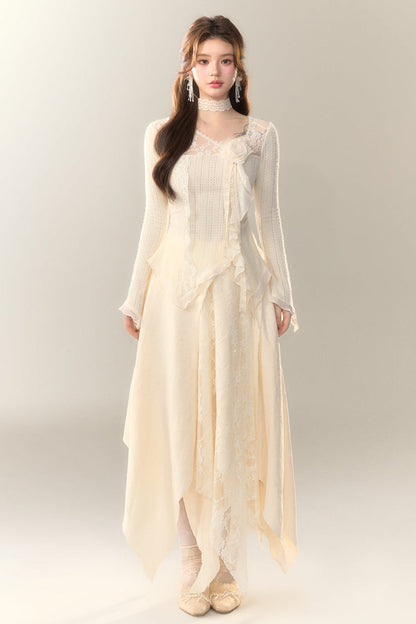 ワイルドティーホワイト+フェアリーロングイレギュラートップスカート