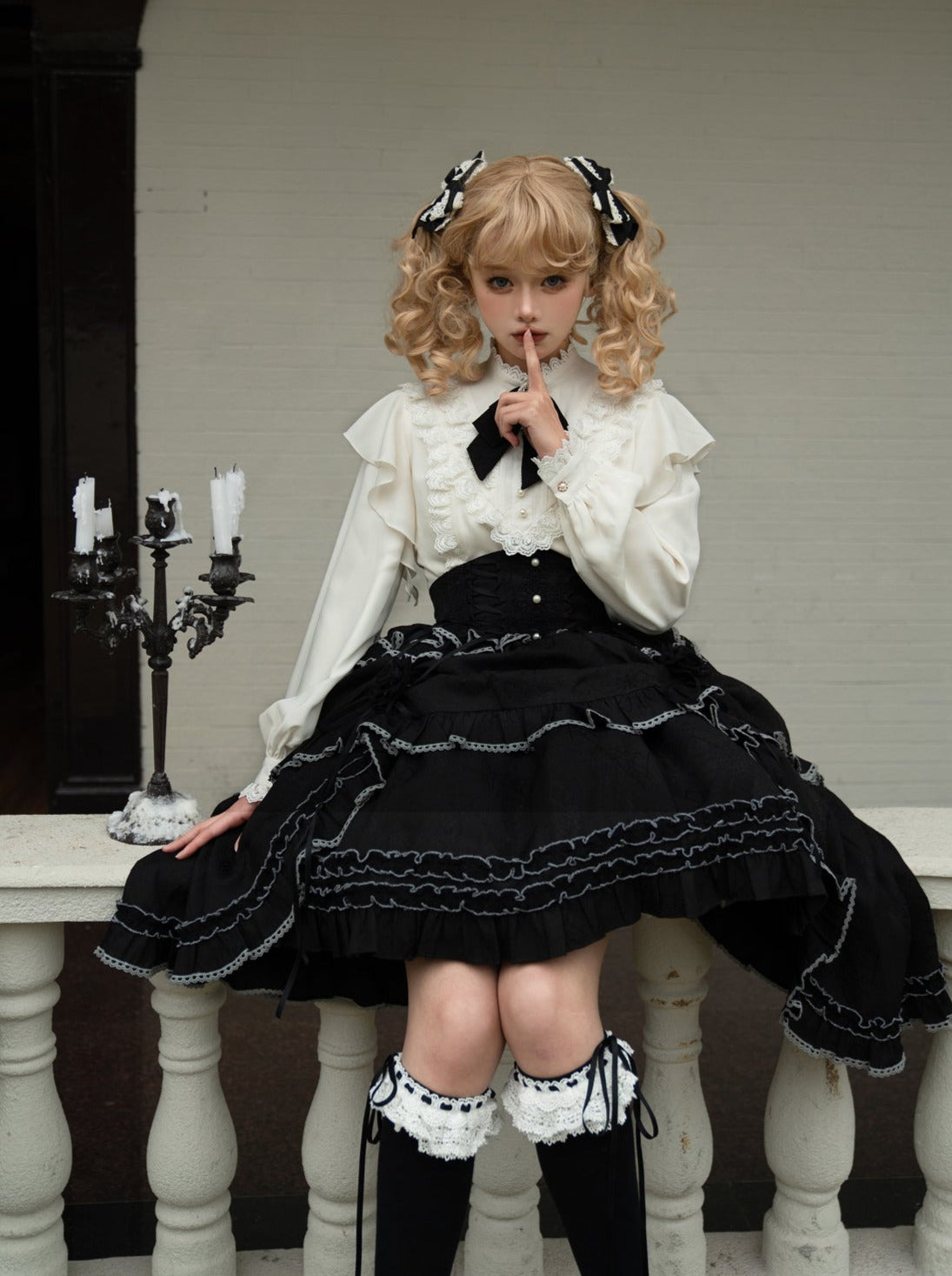 アシンメトリースカート エレガントなフリルフレアブラウス