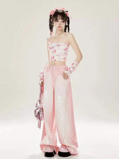 Schmetterling + Oberarmabdeckung Schlauchdruck Ärmel Mesh