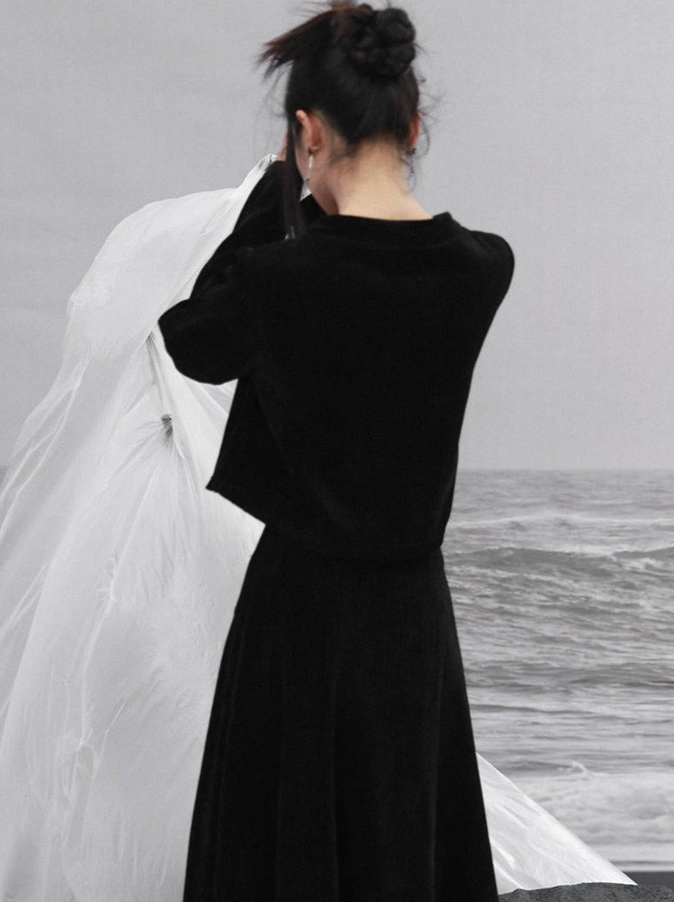 Mote Dark Rib Top Short Tulpe