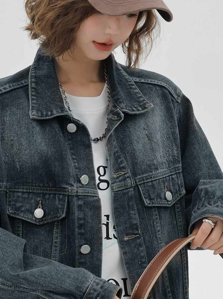 Amerikanische Jacke waschen nostalgischen Denim lose Retro