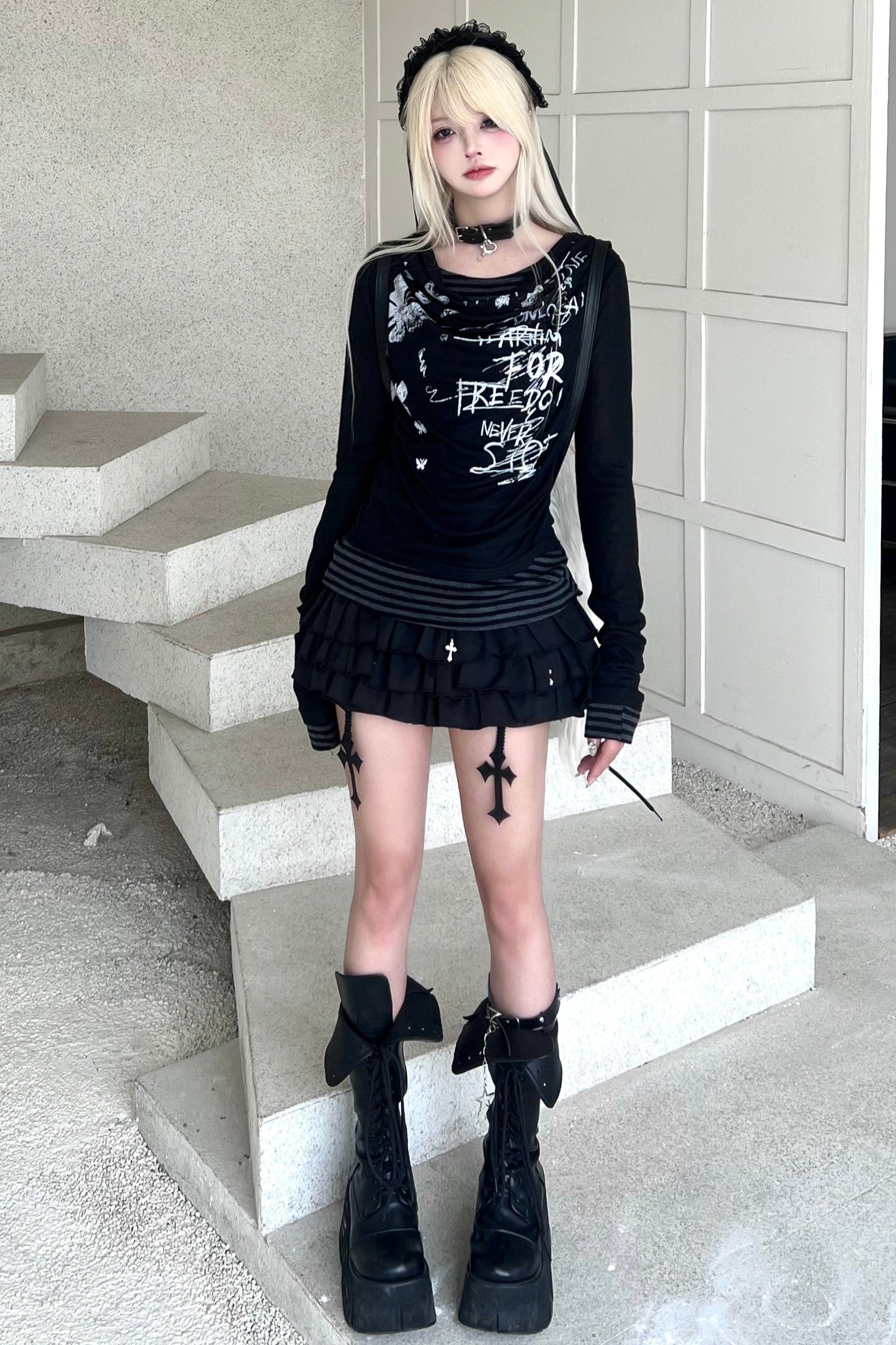 バタフライスリムトッププリントフィット